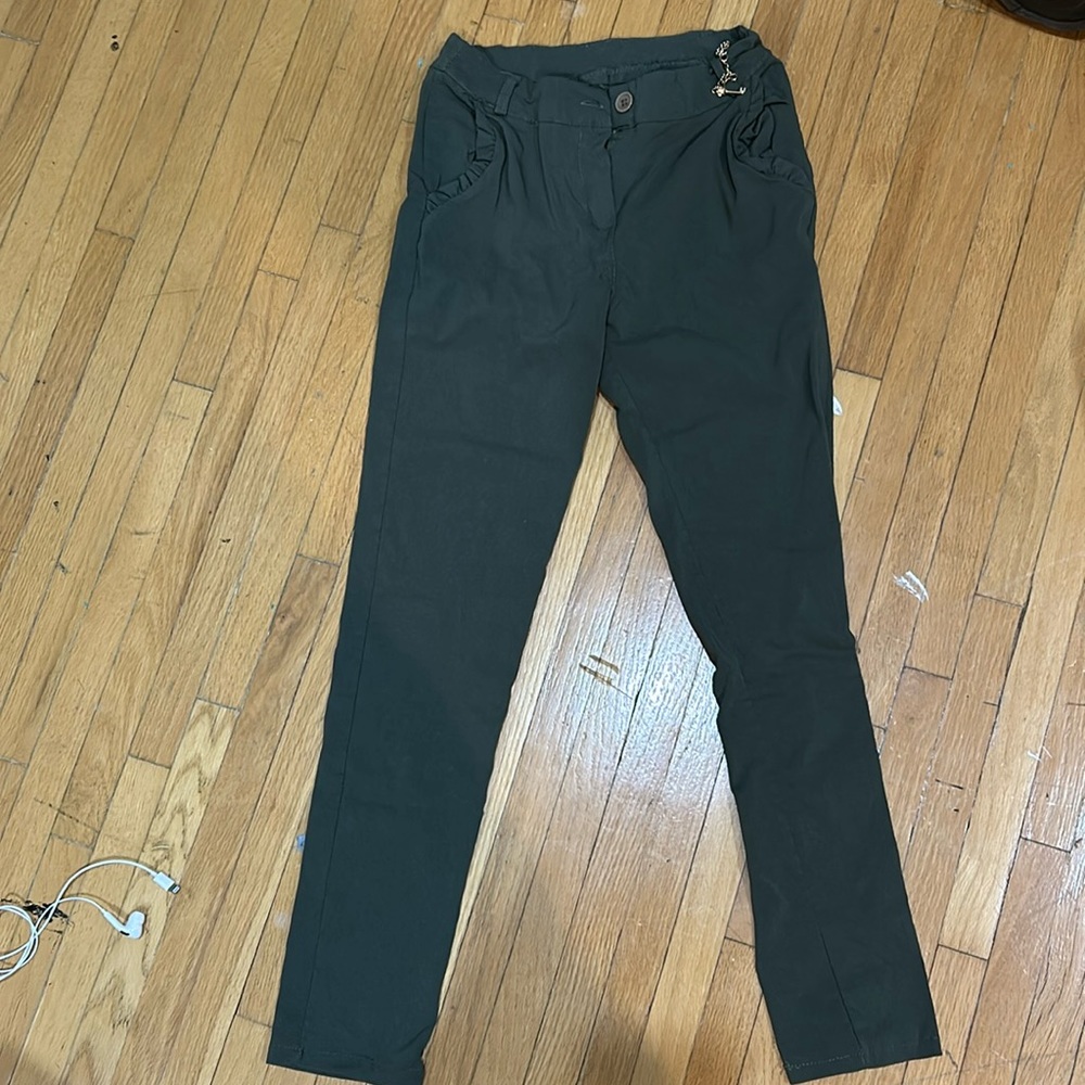 Army Green Stretchy Skinny Pants Made in Italy